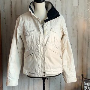 Columbia | Jackets u0026 Coats | Columbia Ski Jacket In Cream Color Hidden Hood  | Poshmark